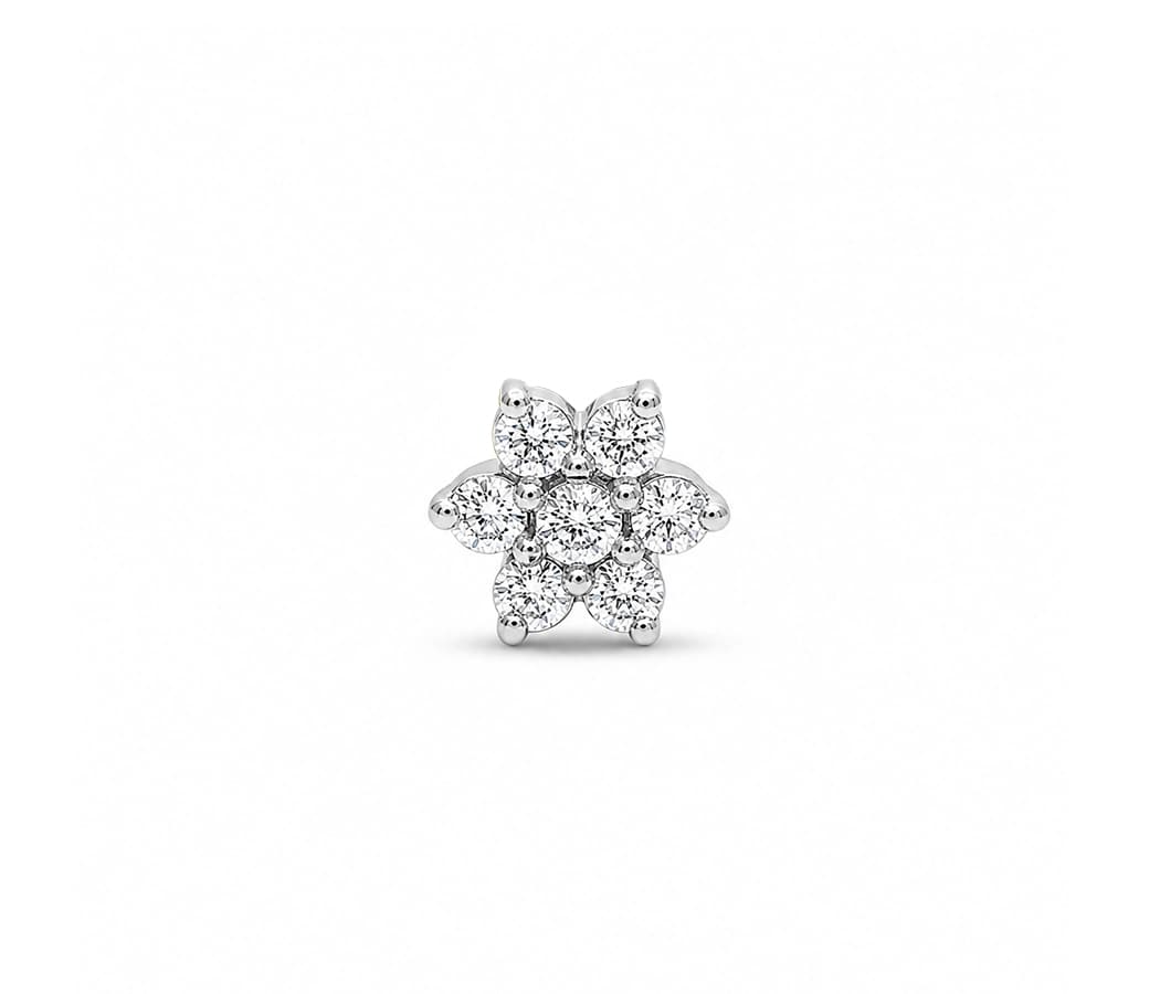 Diamond Daisy Floral Nose Pin