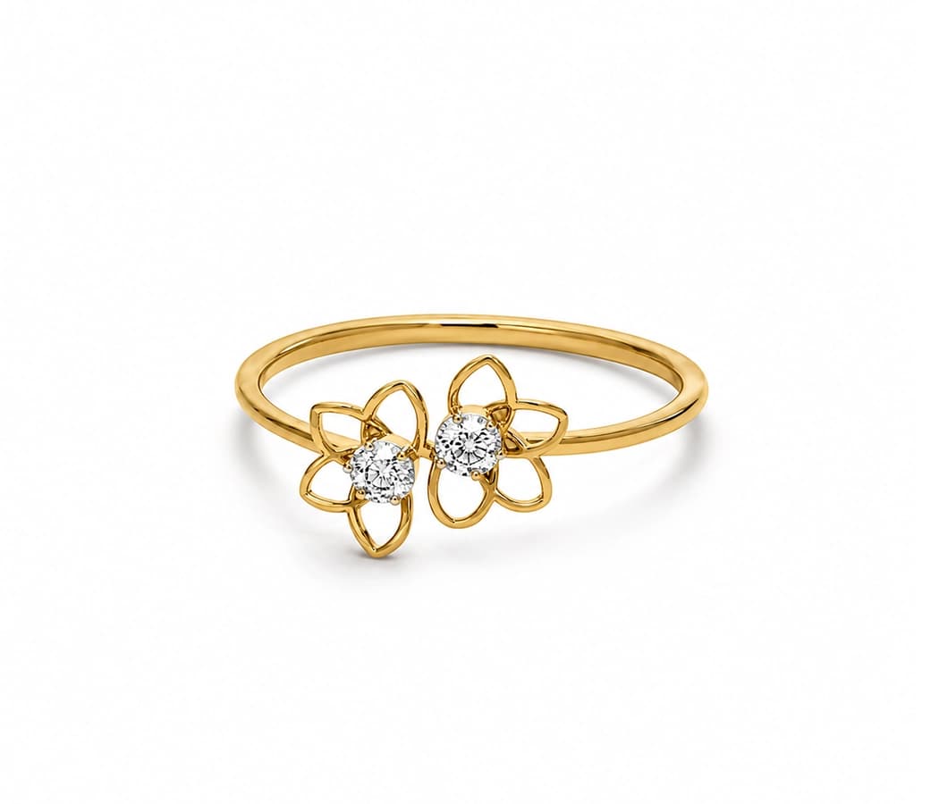 Twin Blossom Diamond Ring