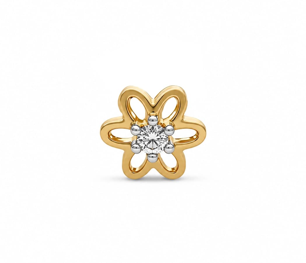 Petal Spark Diamond Nose Pin