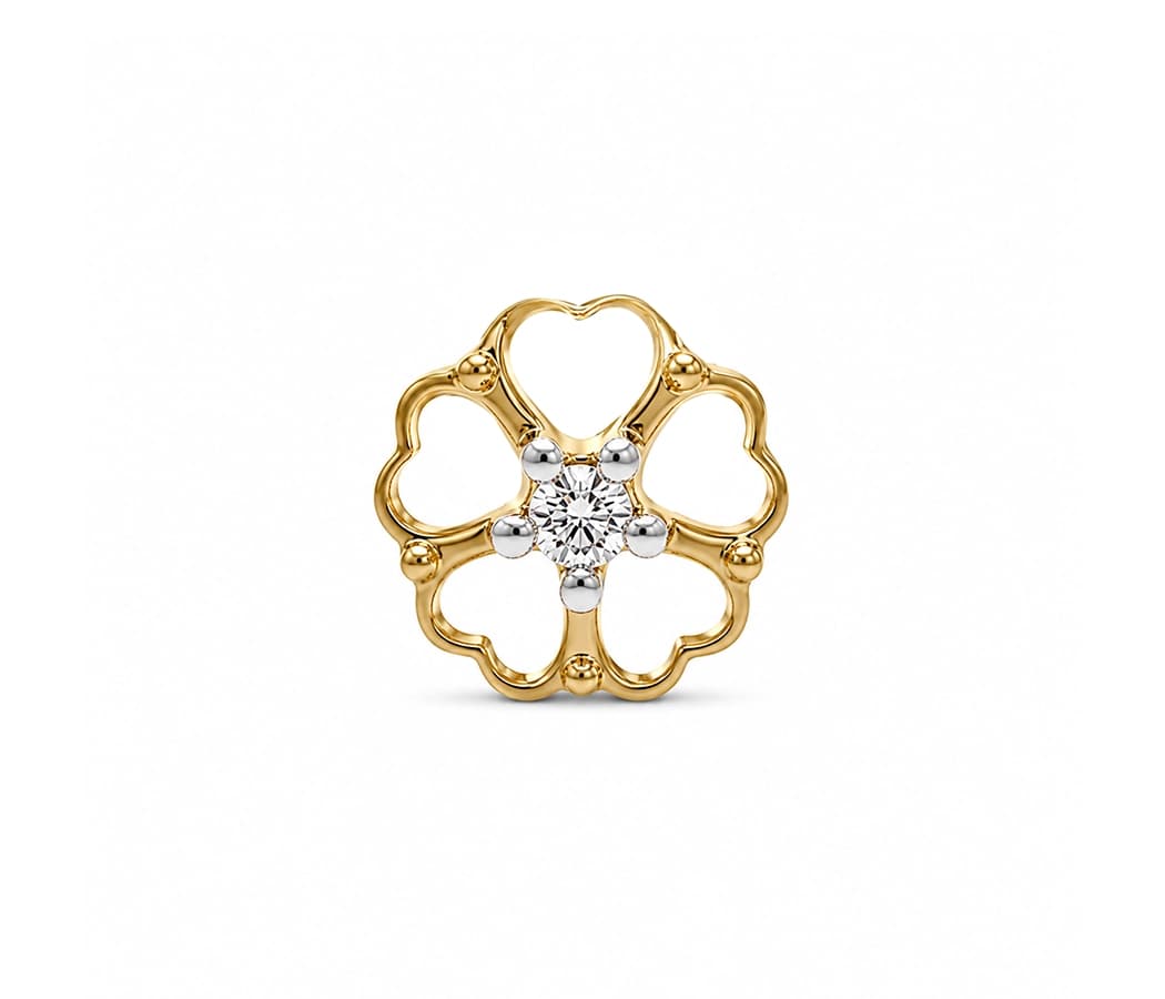Rosette Glow Diamond Nose Pin