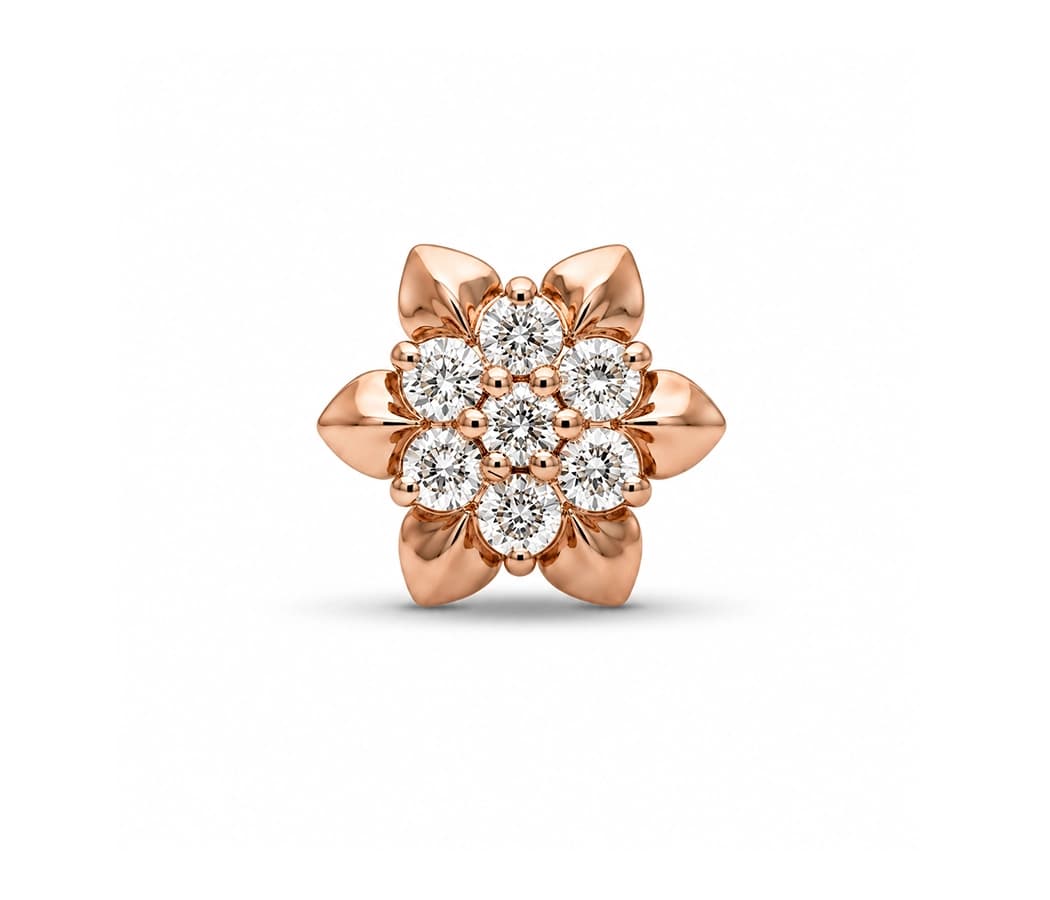Regal Blossom Diamond Nose Pin