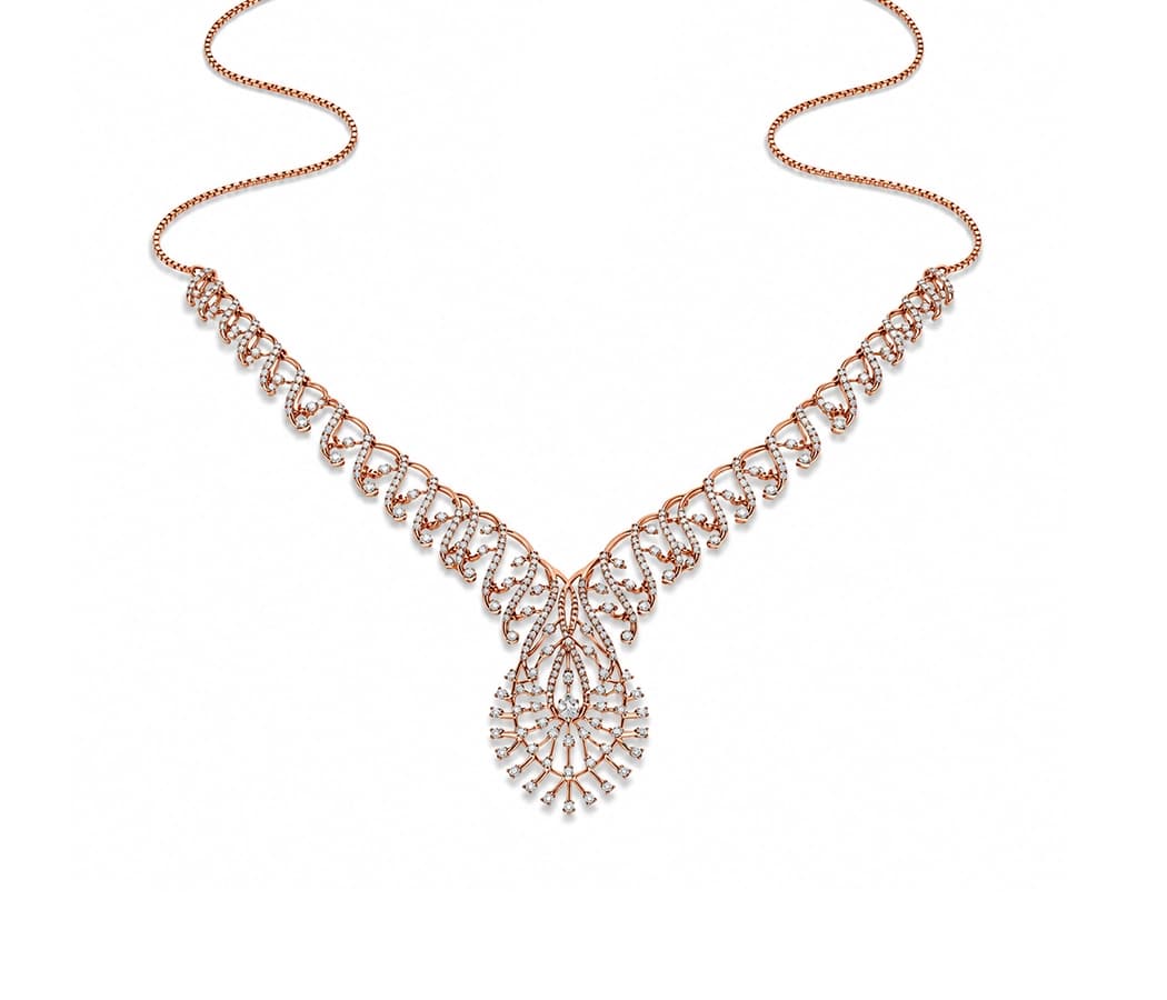 Celestial Plume Diamond Necklace