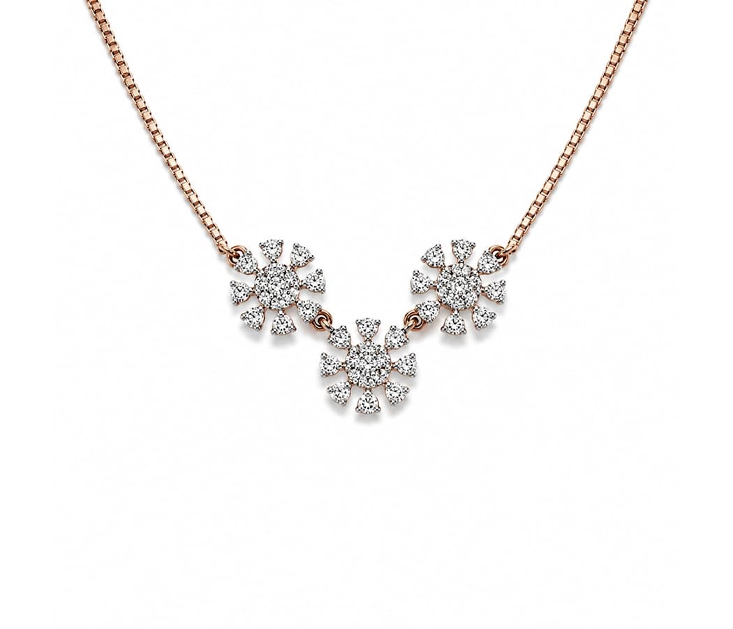 Trinity Blossom Diamond Necklace